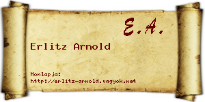 Erlitz Arnold névjegykártya
